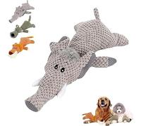 Juguete sonoro de lobo acostado para perro, juguete interactivo de peluche para cachorros, juguetes de dentición para mascotas, para masticadores agresivos, razas pequeñas, medianas y grandes,