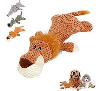 Juguete sonoro de lobo acostado para perro, juguete interactivo de peluche para cachorros, juguetes de dentición para mascotas, para masticadores agresivos, razas pequeñas, medianas y grandes,