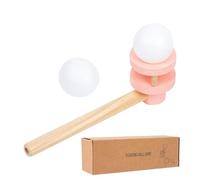 Juguete Soplador De Bolas De Madera: Varilla De Soplado De 15x5 Cm Con 2 Bolas De Espuma, Bordes Redondeados Seguros, Diversión Duradera Para Niños | Juego Atractivo Para Niños De Todas Las Edades, Ju