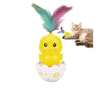 Juguete Teaser para Gatos,Juguete de Plumas para Gatos,Juguetes coloridos del gatito del enigma de la pluma de la forma linda del polluelo - Suministros interactivos para ejercicios de gatos, juguetes