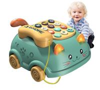 Juguete telefónico para niños - Teléfono de juego multifunción babyy, diseño de gato, ligero, resistente, seguro, juguete educativo interactivo, promueve la motricidad fina, desarrollo del lenguaje