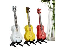 Juguete Ukulele Guitarra | 3 Piezas Instrumento Musical De Cuerda | Miniatura De Guitarra con Impresión 3D - para Estante, Escritorio, Dormitorio, Aficionados A La Música, Adolescentes Y
