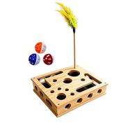 Juguete Uñas para Gatos,Rascador De Madera Puzzle Interactivo Divertido con Bolas - Juguete Puzzle para Gatos,para Juego en hogar e Interior, simulación de Caza y Juego en Suelo