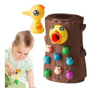 Juguete Woodpecker Worm | Fine Motor Skill Worm Catching Toy, Early Educational Toy con Bordes para el Día del Niño, Pascua, cumpleaños, Navidad