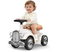 Juguetes a partir de 1 a 3 años: tobogán con espacio de almacenamiento debajo del asiento - Coche deslizante con volante y claxon, coche deslizante para interior y exterior para niñas y niños (blanco)