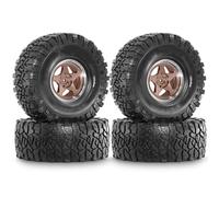 Juguetes Accesorios Para Axial Para SCX10 II III Pro Para Capra Para Traxxas Para TRX4 D90 Para MST 1/10 4 Piezas 1.9 Llantas Neumáticos Con Bloqueo Cuentas Piezas Coche RC Crawler(Brown)