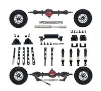 Juguetes Accesorios Para MN82 LC79 MN82S MN82Pro MN82T 1/12 Eje Delantero Metal Barra Enlace Del Chasis Amortiguador Juego Neumáticos Actualización Coche RC Piezas Reparación(Black)