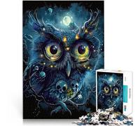 Juguetes adictivos Que desafían la Inteligencia Cerebral Búho de fantasía a la luz de la Luna Rompecabezas para Adultos 1000 Piezas 26x38cm Gran Regalo para Mayores de 14 años