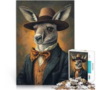 Juguetes adictivos Que desafían la Inteligencia Cerebral Canguro con Traje Rompecabezas de 1000 Piezas para Adultos 26x38cm Obra de Arte Apto