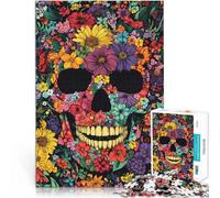 Juguetes adictivos Que desafían la Inteligencia Cerebral Cráneo en Flores Rompecabezas para Adultos 1000 Piezas 38x52cm Una Obra de Arte para Mayores de 14 años