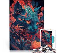 Juguetes adictivos Que desafían la Inteligencia Cerebral Gato de Savannah Rompecabezas de 1000 Piezas para Adultos 38x52cm Regalo Divertido