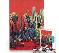 Juguetes adictivos Que desafían la Inteligencia Cerebral Jardín de Cactus del Desierto Rompecabezas para Adultos de 1000 Piezas 26x38cm Obra de Arte Apto