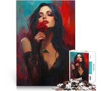 Juguetes adictivos Que desafían la Inteligencia Cerebral La Rosa de la Oscuridad Puzzles de 1000 Piezas para Adolescentes 26x38cm Regalo Divertido
