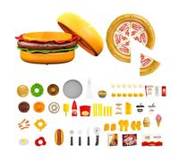 Juguetes alimentarios - Comida de imitación para cocina, gran hamburguesa de imitación, juguete educativo de despertar sensorial para cumpleaños