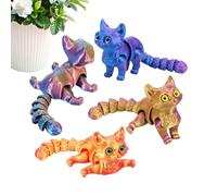 Juguetes antiestrés de animales impresos en 3D, juguetes flexibles de animales con movilidad articular, figura de gatito posable, decoración de escritorio para coche, mesita de noche, sala de estar