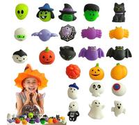 Juguetes Antiestrés para Halloween | 24 piezas de juguete de halloween para prensar, novedades para adolescentes, familia, amigos, aula, gestión del estrés, adultos, rutas, relajación,