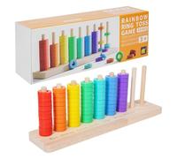 Juguetes apilables - Bloques de madera de colores, actividad sensorial de juego de habilidades motoras finas, juego educativo de apilamiento para niños, niñas, viajes, aulas, preescolar, sala de