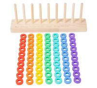 Juguetes apilables de clasificación de Colores de Madera con estantes, Anillos y Cuentas, Educativo para niños y estrategias