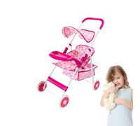 Juguetes Baby Dolls, Cochecito de muñecas, juego de juguetes portátil, juego de rol con cesta de almacenamiento para niñas pequeñas
