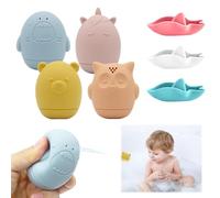 Juguetes Baño Bebe, 7 Piezas Juguetes Bañera para Bebe, Bañera Flotante Juguetes para Bebe, Juguetes para la Hora del baño, sin BPA, Ocean Juguete de Baño, para Niños Niñas 1 2 3 4 Año