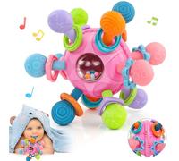 Juguetes Bebes 6-12 Meses Educativos, Sonajeros Juguetes Bebes 0-3 Meses Blanditos, Mordedor Bebe Refrigerante Montessori Juguetes Bebes 3-6 Meses Brinquedos Pelotas Sensoriales Bebe Regalo(Rosa)