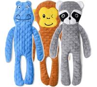 Juguetes chirriantes para perros grandes, juguetes de dentición para cachorros arrugados para mantenerlos ocupados, juguetes de peluche para perros con tela de burbujas suave, masticables de larga