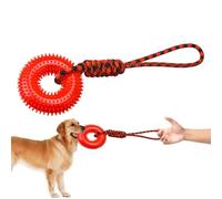 Juguetes chirriantes para perros, juguetes para perros chirriantes - Spiky Ring Trainer de masticación,Juguete interactivo con cuerda para pequeños perros medianos grandes estimulación mental al aire
