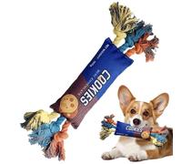 Juguetes chirriantes para perros,Mordedor chirriante en forma de de chips - Con cuerda de algodón Perro Mordedor Juguetes | Para robusto Listo Cachorro Gato Interior Banco De Viaje