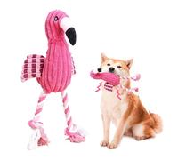 Juguetes Chirriantes para Perros Pequeños Medianos,Juguetes de Felpa con Forma de Flamenco,Juguetes Interactivos Suaves del Rompecabezas del Perro para el Perrito,Juguete con Sonido para Masticar