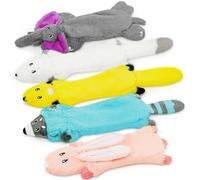 Juguetes chirriantes para perros, planos, sin relleno, juguete de peluche suave para masticar para razas pequeñas, medianas y grandes, duradero, lindo, divertido, chirriante, interactivo, dentición,