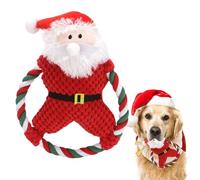 Juguetes chirrientes para perros pequeños | Juguetes navideños de Papá Noel para perros masticables, muñeca linda de dentición para cachorros para dormitorio de mascotas mayores tamaño pequeño