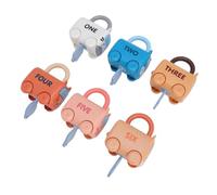 Juguetes con Cerradura y Llave a Juego Coches de Dibujos Animados de Animales Creativos Juego Sensorial y de Clasificación para el Aprendizaje de Niños Pequeños 6 Llaves Vehículos de Plástico