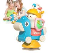 Juguetes de actividad de la silla alta, juguetes de silla alta con tazas de succión,Juguete de dibujos animados de la copa de succión para silla alta - Interactive Baby Tie Dentitud Chew Table Spinner
