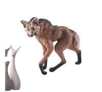 Juguetes de animales lobo - Figuras de simulación de lobo marrón | Figuras de juguete de animales del bosque, juguetes de aprendizaje, decoración para tartas para niños y niñas de 3 años en adelante