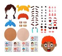 Juguetes de aprendizaje social emocional - Profesional Premium Funny Making Caras Pegatinas de fieltro Kit de actividades, Expresión de cambio Conjunto educativo con bordes lisos para coche al aire