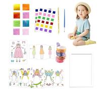 Juguetes de arte, 11,02 x 7,87 x 1,3 pulgadas, coloridos materiales de pintura, kit de manualidades para niños, libro de dibujo 3D, creativo, pintura de punción para niños Gilrs