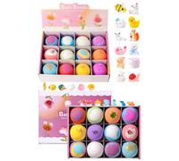 Juguetes De Baño Con Bolas De Gas Para Niños: 23,5 X 18,2 X 5,8 Cm, Kit De Limpiador Corporal De 12 Piezas, Bola De Burbujas De Ducha De 7,17-2,28 Pulgadas, 720 G, Fizzies Coloridos De 1,93 Pulgadas D