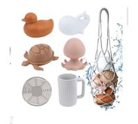 Juguetes de baño para bebé de silicona - 4 animales marinos lindos + red de almacenamiento + taza de enjuague - juegos de baño para bebés a partir de 3 6 meses 1 2 3 años - fácil limpieza
