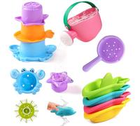 Juguetes de baño para bebés a partir de 1, 2, 3, 4 años, 10 unidades, juguetes acuáticos para niños, piscina infantil, piscina infantil, juguete de baño, juguete de agua, piscina (B)