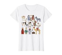 Juguetes de Belén Camiseta gráfica económica, Mujer, Blanco, S