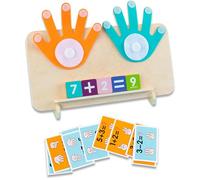 Juguetes de bloques numéricos para niños, juguetes de bloques numéricos de madera con palmas de fieltro, tarjetas didácticas y más, juegos educativos prácticos de matemáticas para niños de 5 a 7 años