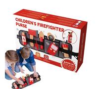 Juguetes de bombero para niños 3-5, Juguete de extinción de incendios | Finge Play Fireman Tools - Props de cosplay de educativa, juego de madera con de almacenamiento para niños, niños y niñas,