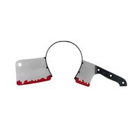Juguetes de broma de miedo para Halloween, cuchillo falso reutilizable con sangre en la cabeza, accesorio para vestido, accesorios de fiesta, juguetes de broma de miedo para Halloween, diadema falsa c