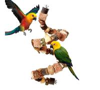 Juguetes De Búsqueda De Alimentos para Pájaros - Juguetes para Pájaros Naturales, Bloques De Troncos De Piña | Accesorios De Jaula Perruche, Juguetes con Capucha con Capucha, Escaleras Trepadoras