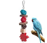Juguetes de cacatúa, bola de ratán de madera natural, juguete para masticar pájaros, juguetes de entrenamiento para pájaros pequeños, medianos y grandes, adecuado para todo tipo de pájaros