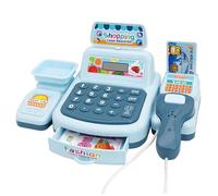 Juguetes de caja registradora para niños de 3 a 5 años, caja registradora de juguete interactiva con escáner para juego imaginativo y aprendizaje Conteo Escaneo Impresión de recibos para niños pequ