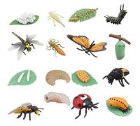Juguetes de ciclo vital para niños, 4 juegos A Bugs Life Toys incluye mariposa, abeja, libélula y mariquita, insectos de plástico, figuras de animales educativas tempranas, ciclo para niños, figuras
