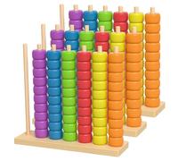 Juguetes de clasificación de colores, 3 piezas de juguetes Montessori de madera para niños pequeños Juego de rompecabezas de combinación y apilamiento de ritmo rápido para estrategia y diversión fa