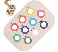 Juguetes de clasificación de colores de 11x7 pulgadas, bandeja sensorial de madera con 10 agujeros de colores, juguetes educativos de clasificación sensorial para niños pequeños de 3 a 5 años con dem