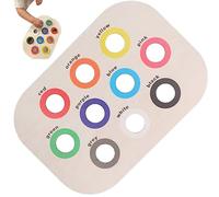 Juguetes de clasificación para niños de 3 a 5 años, juguetes de clasificación de colores, bandeja sensorial de madera de 11 x 7 pulgadas con 10 agujeros de color, sensorial educativo entretenido para